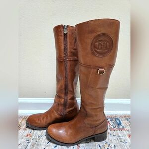 Etienne Aigner Chastity Equestrian Embossed Riding Women's Boots Leather Upper 6